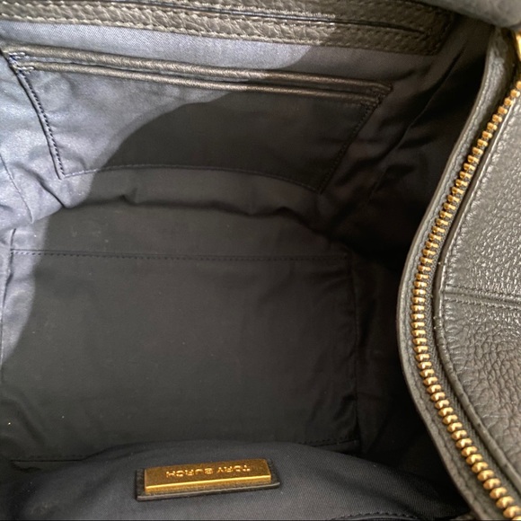 Tory Burch Claret Half Moon Satchel in Black EUC - Picture 10 of 10